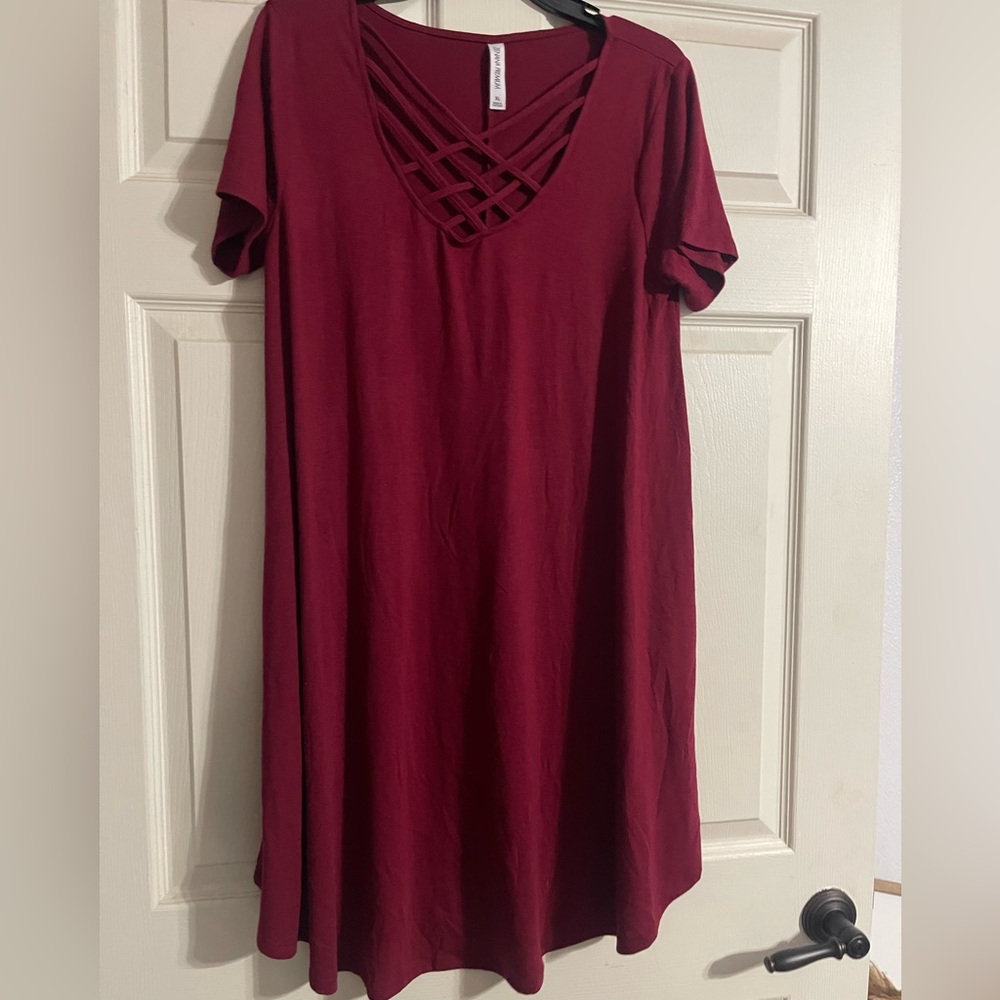 Zenana Outfiters dress with criss cross neckline